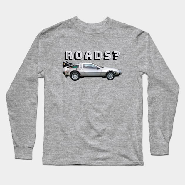 8 Bit Delorean Long Sleeve T-Shirt by LocalZonly